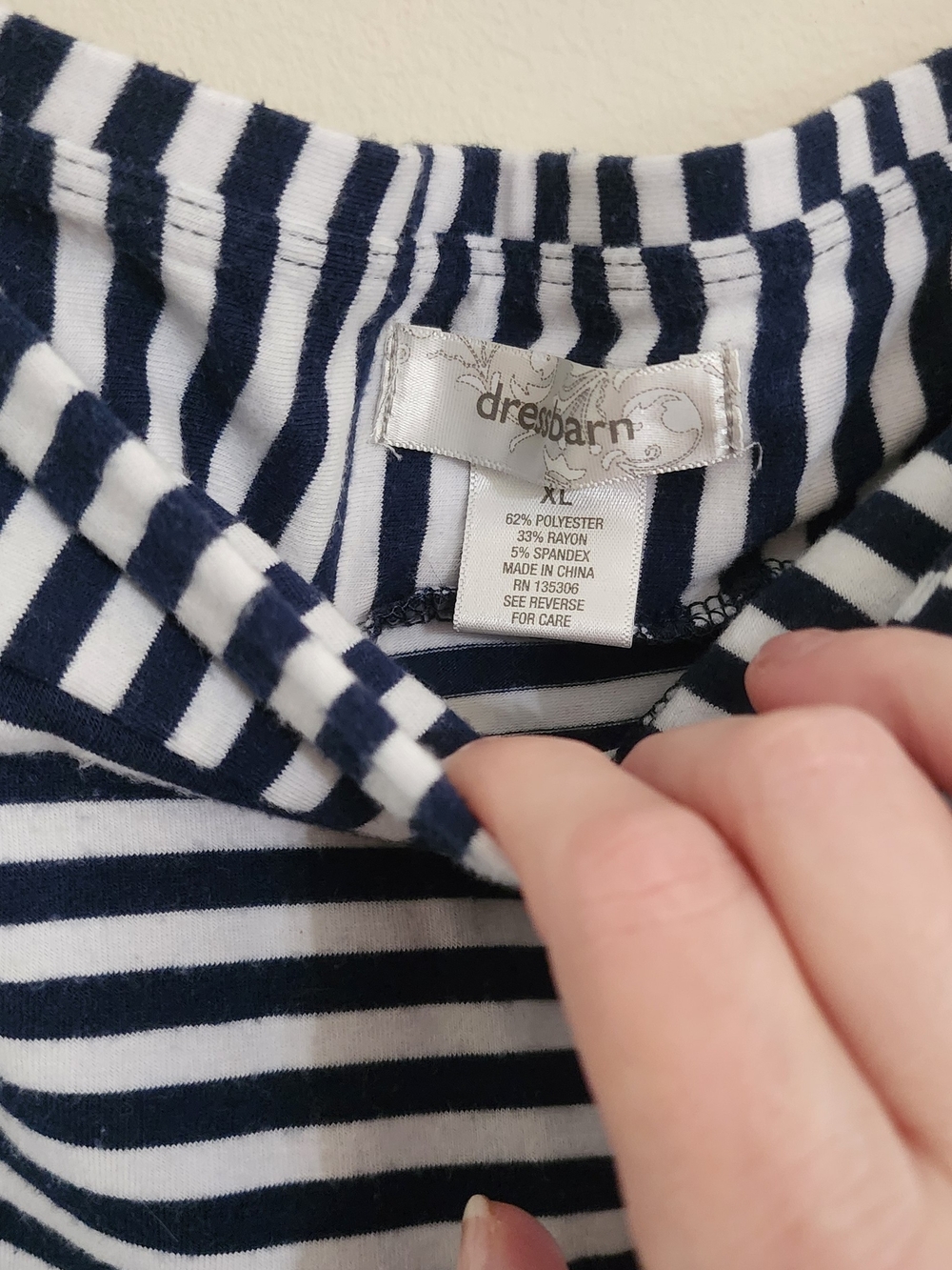 Dress Barn Navy & White Striped Maxi Skirt - Picture 2 of 3